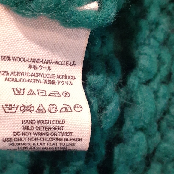 FREE PEOPLE Chunky Knit Sweater Color saturated Teal Green - Picture 3 of 6